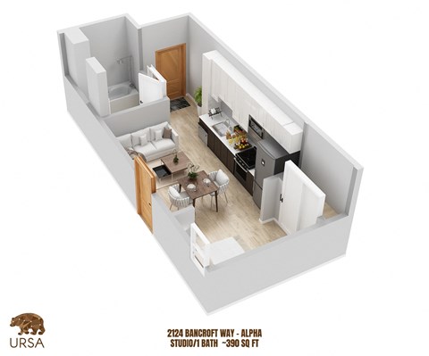 a floor plan of a two bedroom apartment with a kitchen and living room